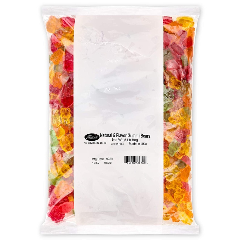 5 Natural Flavor Gummi Bears 5 lb. Bag