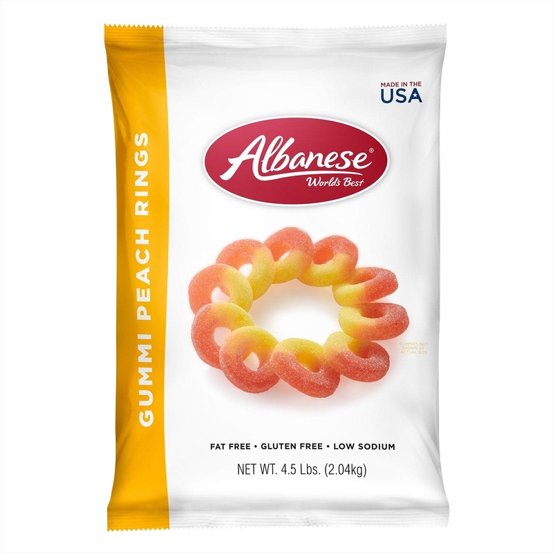 Gummi Peach Rings 4.5 lb. Bag