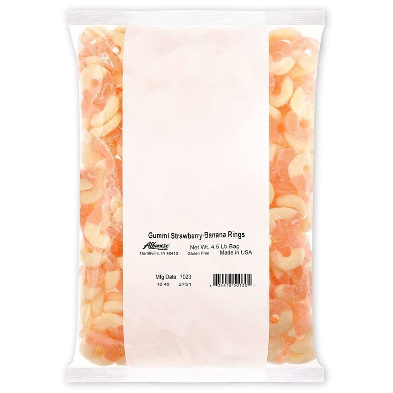 Gummi Strawberry Banana Rings 4.5 lb. Bag