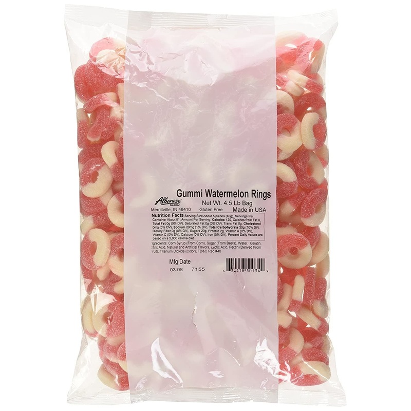 Gummi Watermelon Rings 4.5 lb. Bag