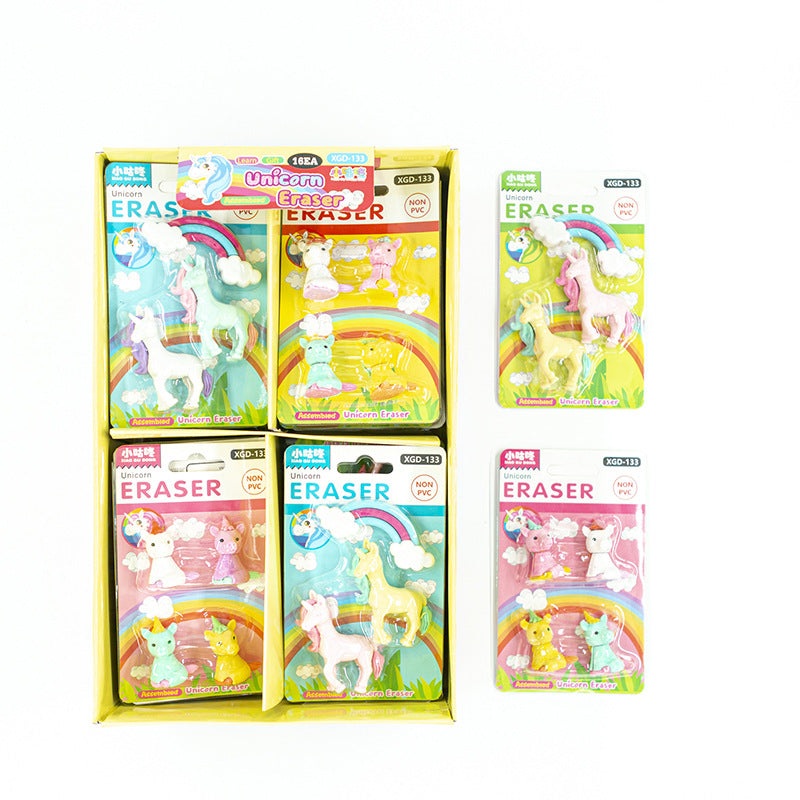 Unicorn Series Mini Erasers Card