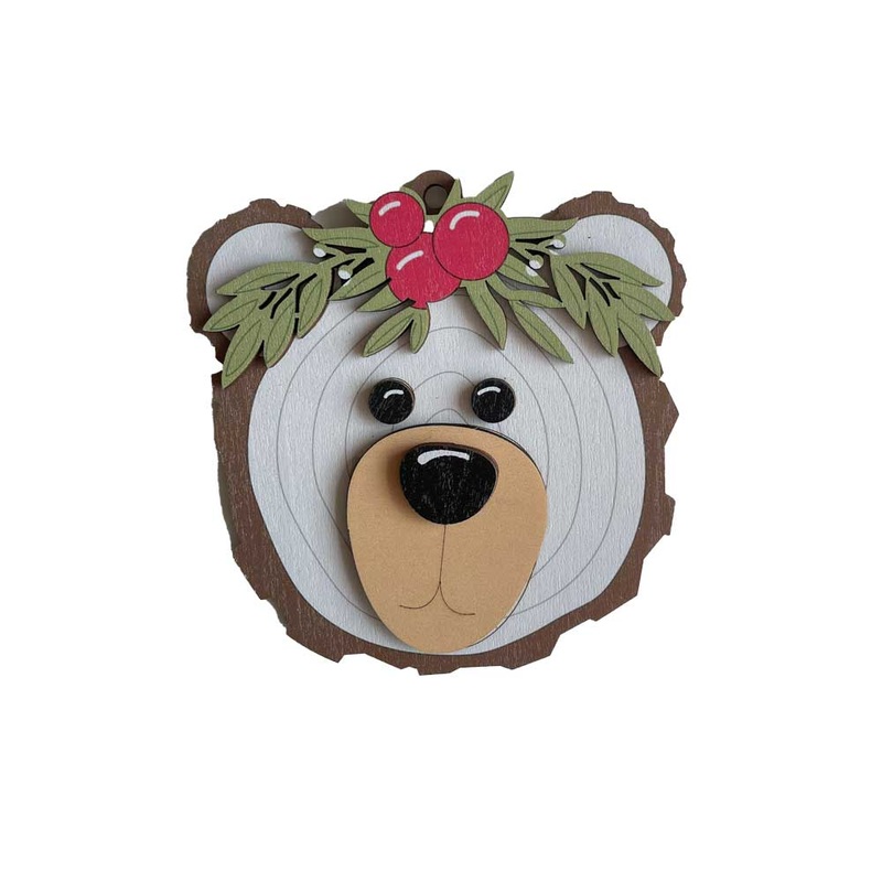 Personalized  Wooden Christmas Ornament Polar Bear (Standard)
