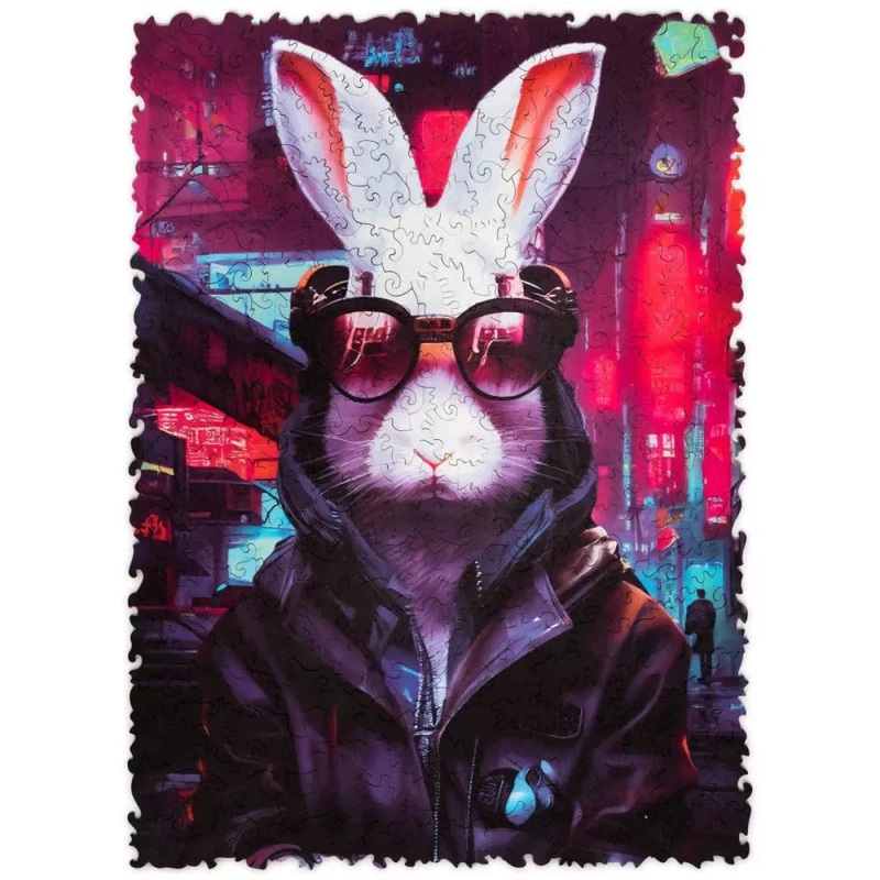 Pop-Art – Cyber Rabbit Wooden Puzzle – 250 Pieces
