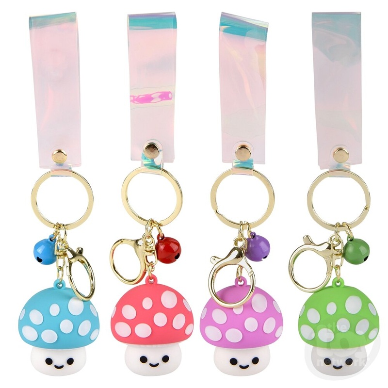 2 Mushroom Charm Wristlet Backpack Keyring