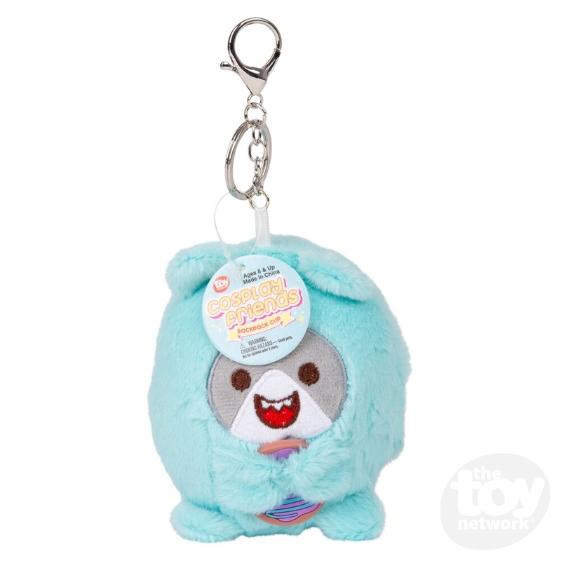 4 Plush Dressed Animals Backpack Clip On