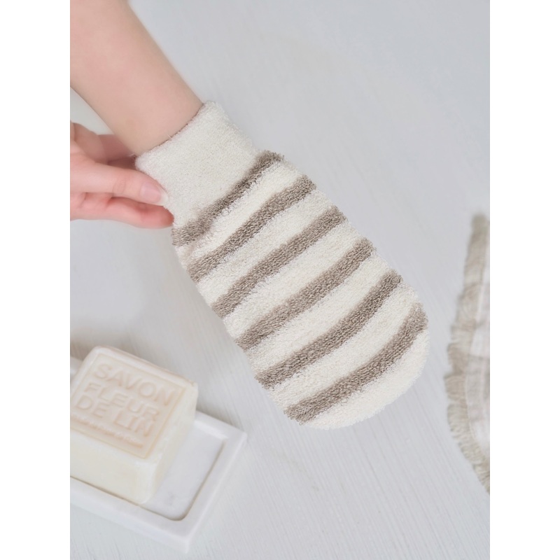 Belle de Provence Striped Bath Mitt