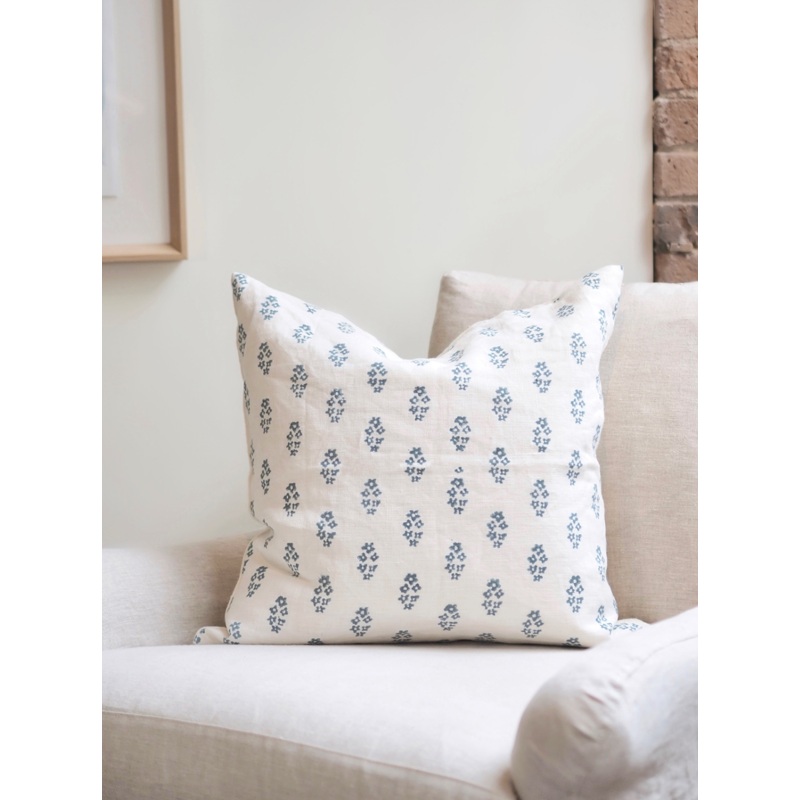Sangeeta Teal & White Pillow | 22×22