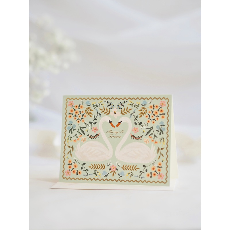 Always & Forever Swans Wedding Card