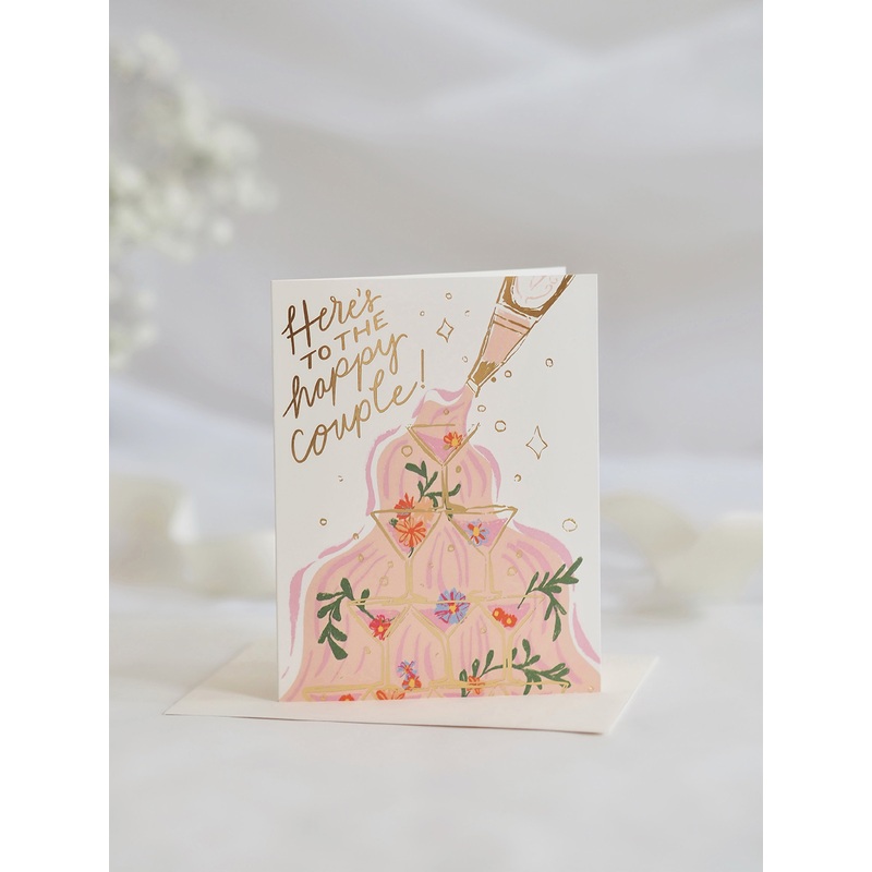 Champagne Fountain Wedding Card