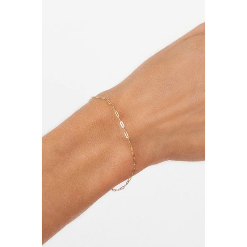 Flat Drawn Cable Bracelet | 14K Gold
