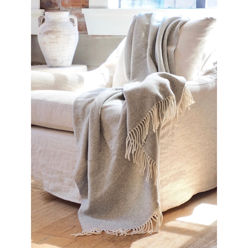 Juno Light Grey Cashmere Throw