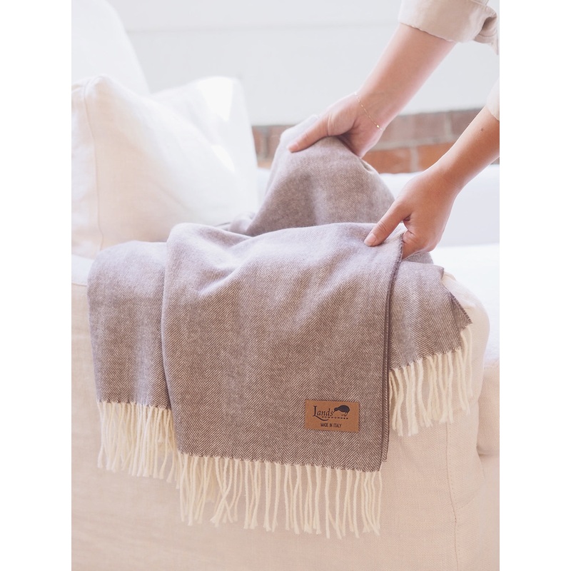 Monroe Mink Herringbone Throw