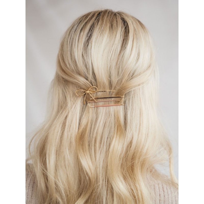 Rosewood Bow Bobby Pin 8pc Set