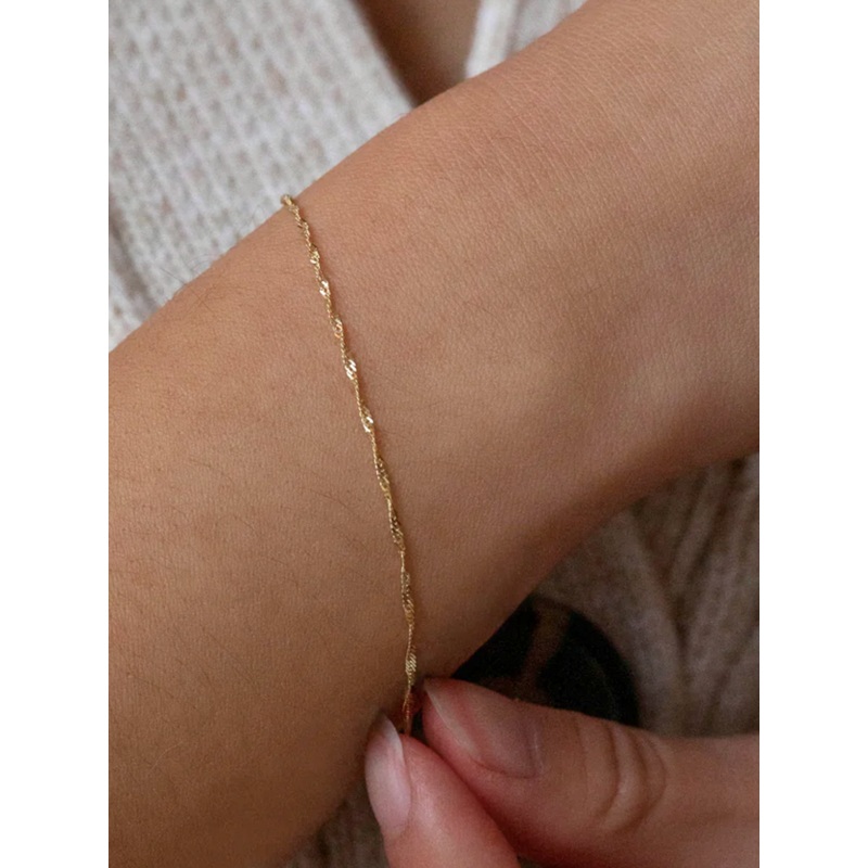 Singapore Chain Bracelet | 14K Gold