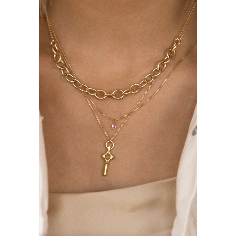 Sofia Pink Sapphire Slice Necklace