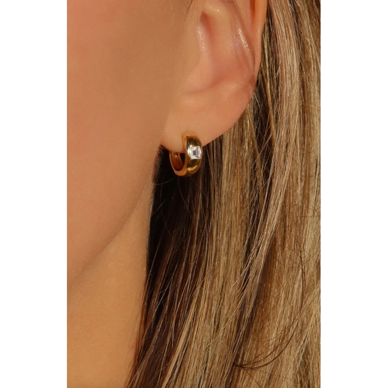 White Topaz Huggies