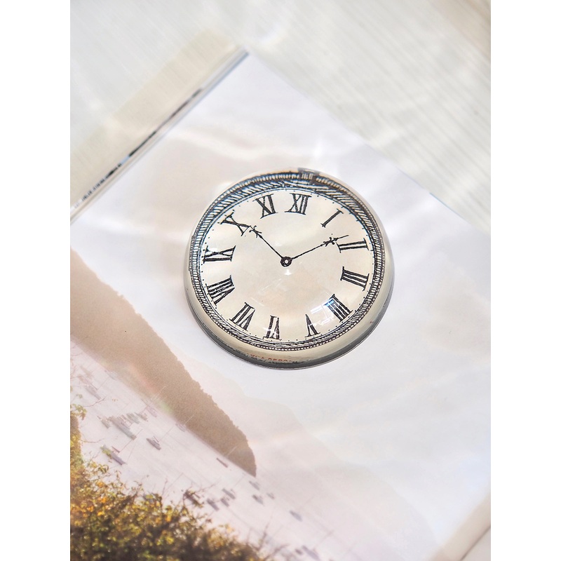 Black & White Clock Dome Paperweight