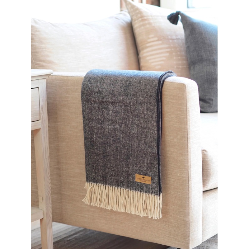 Monroe Graphite Herringbone Throw
