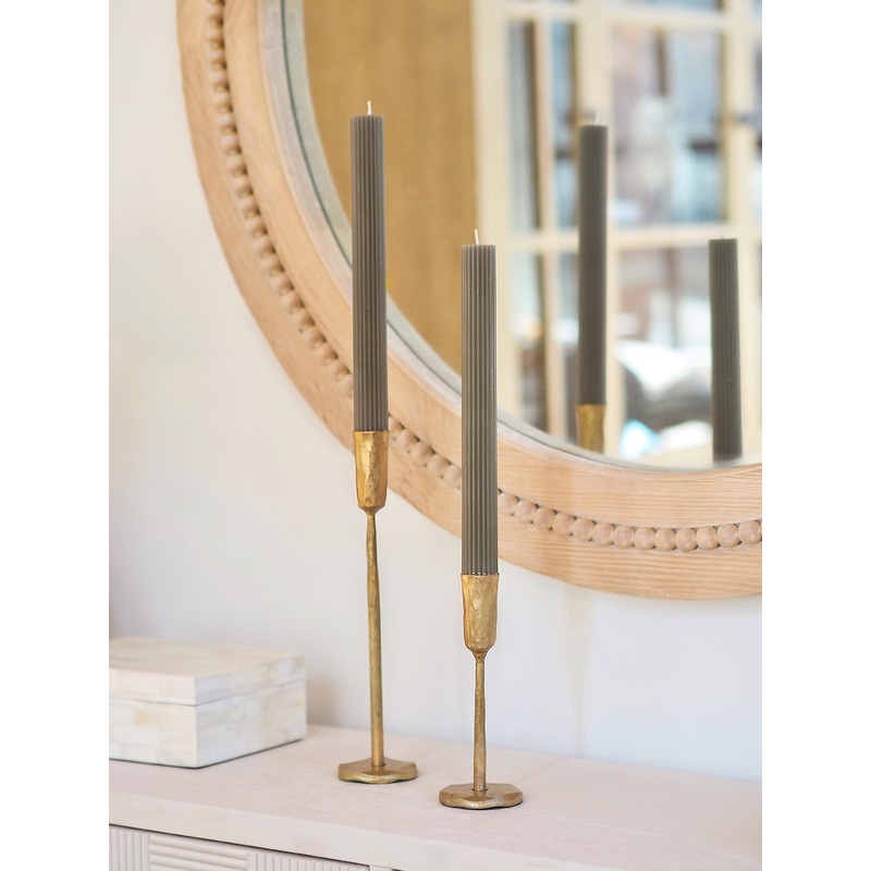 Ribbed Moss Taper Candle Set | 10