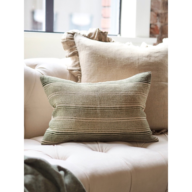 Stripes Shades of Olive Pillow | 14×20