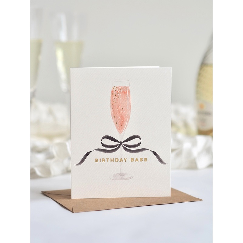 Bow Birthday Babe Greeting Card