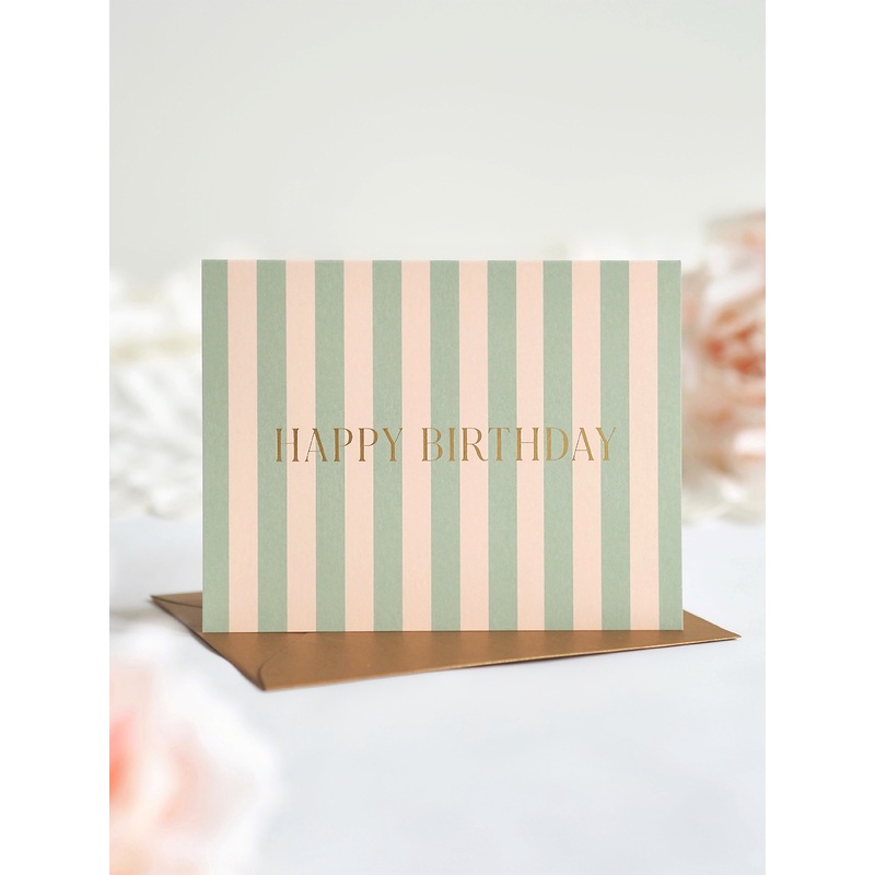 Cabana Stripe Birthday Card