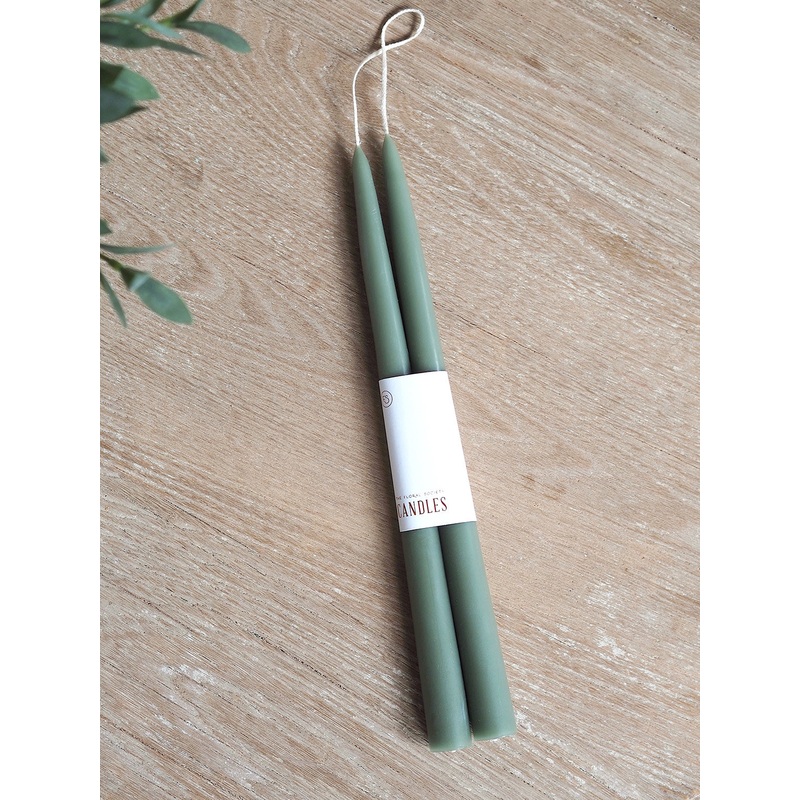 Classic Moss Taper Candle Set