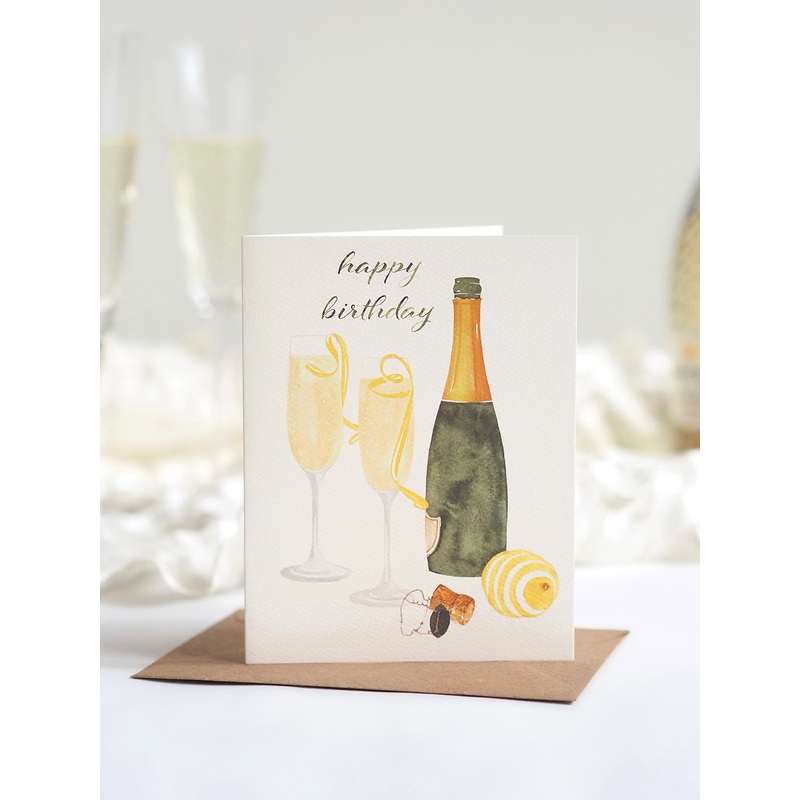 French 75 Champagne Birthday Card Greeting Card