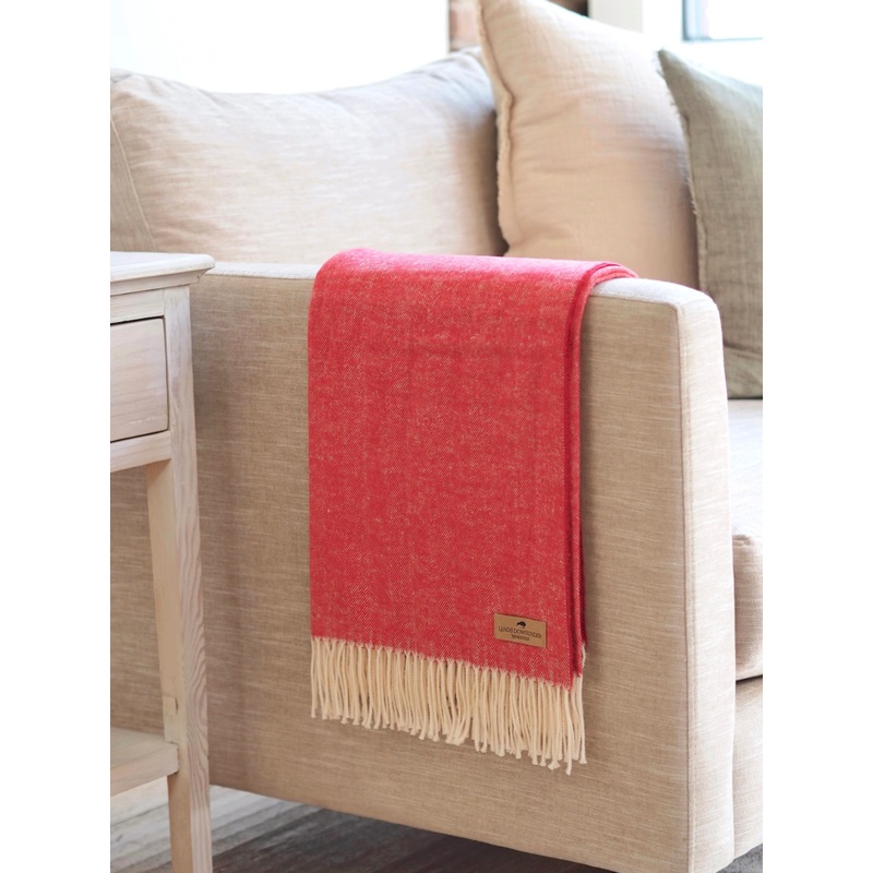 Monroe Poppy Herringbone Throw
