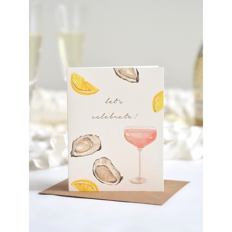 Oysters and Rose Celebration Greeting Card
