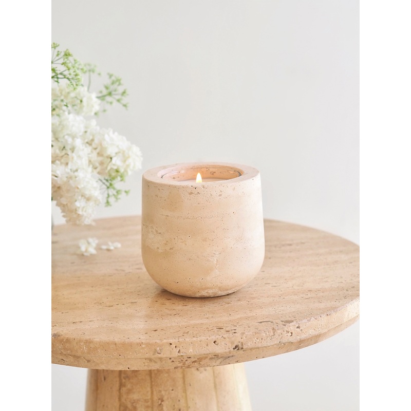 Beige Travertine Refillable Vessel