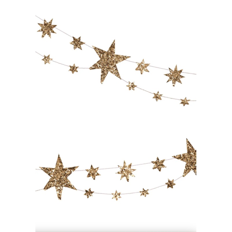 Eco Glitter Stars Garland