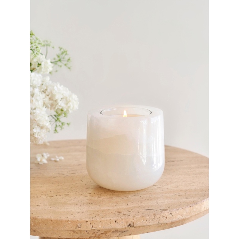 White Onyx Refillable Vessel