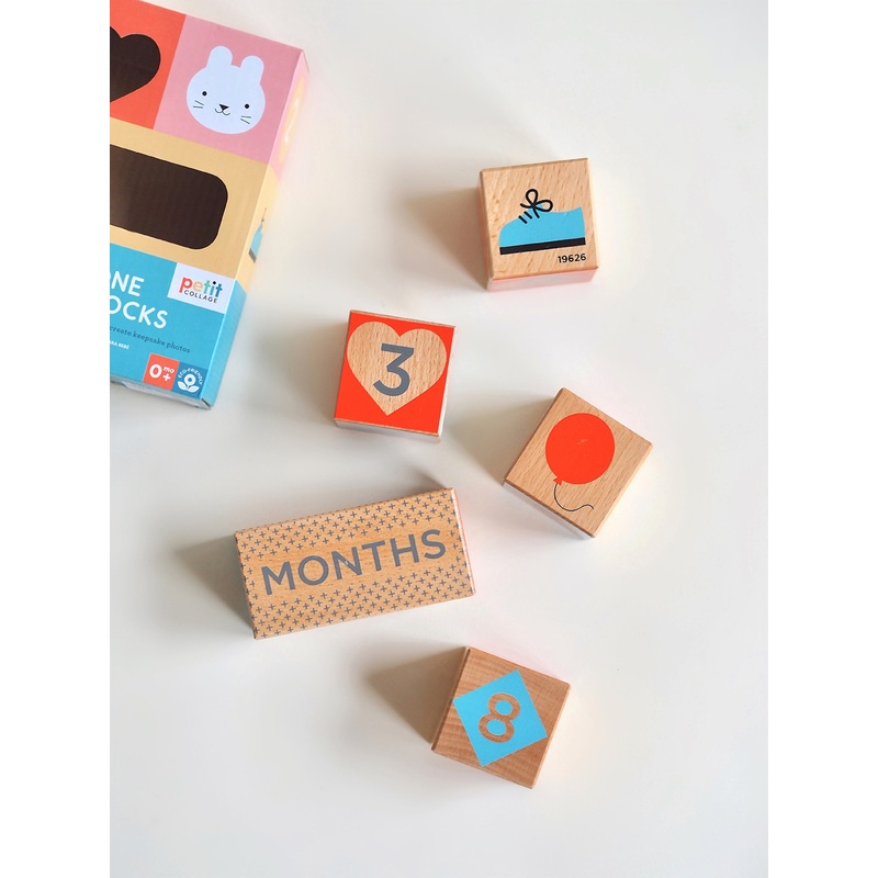 Wooden Milestone Baby Blocks