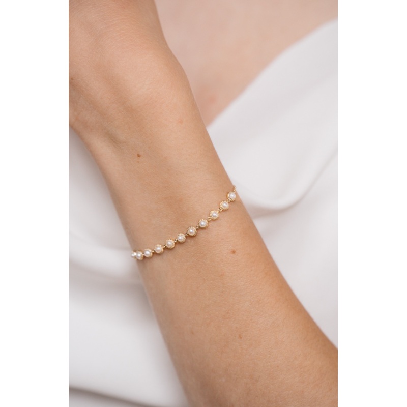 Zara Pearl Bracelet | 14K Gold
