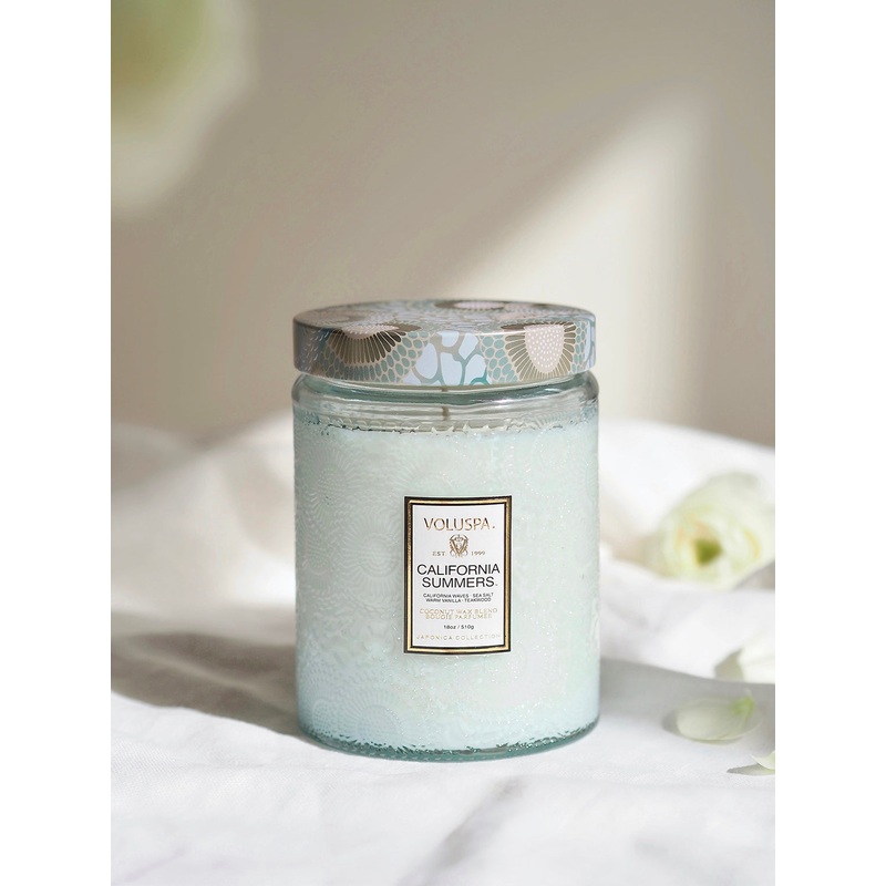 California Summers Embossed Glass Jar Candle | Large