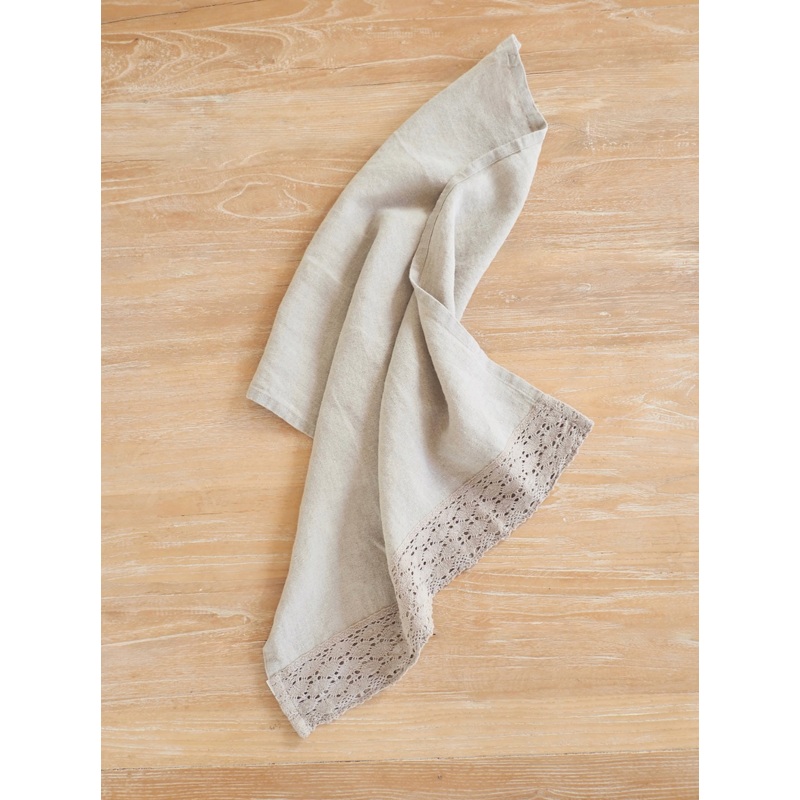 Crochet Lace Linen Tea Towel