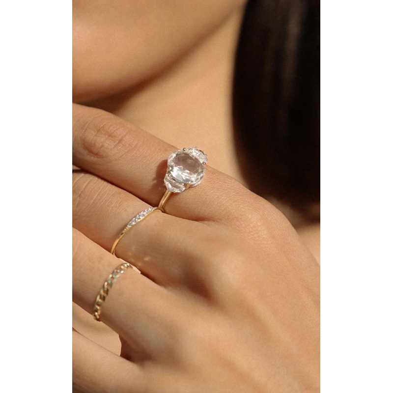 Epaulette Bold White Topaz Ring