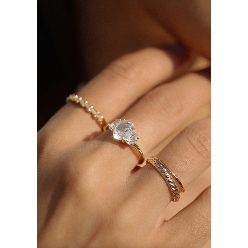 Epaulette White Topaz Ring