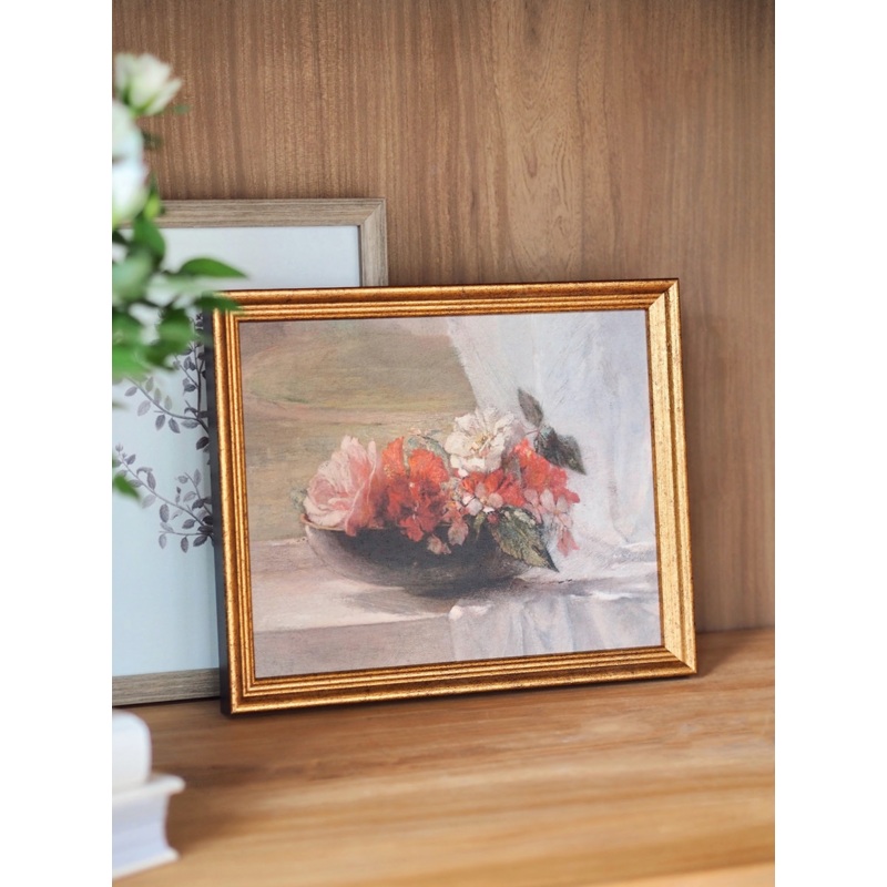 Flowers, Window Ledge Framed Canvas Print | 8×10
