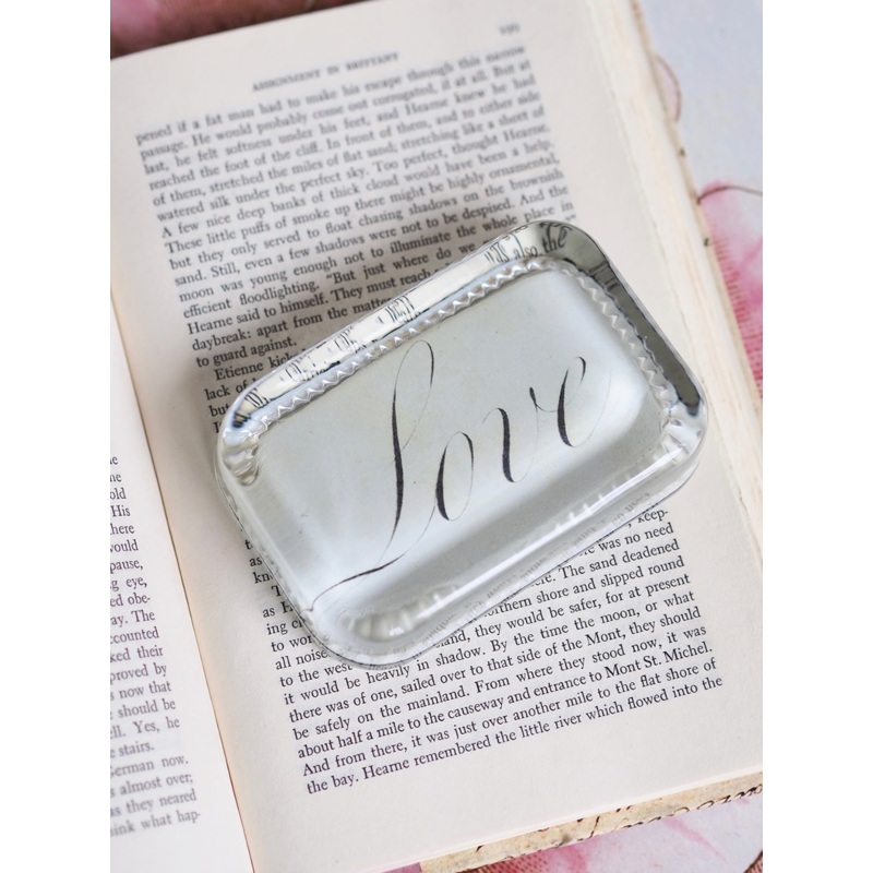Love (Script) Dotted Edge Paperweight