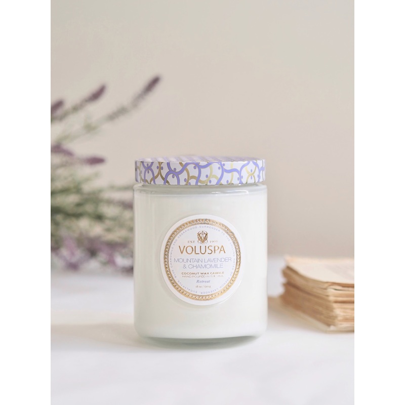 Mountain Lavender & Chamomile Glass Jar Candle | Large