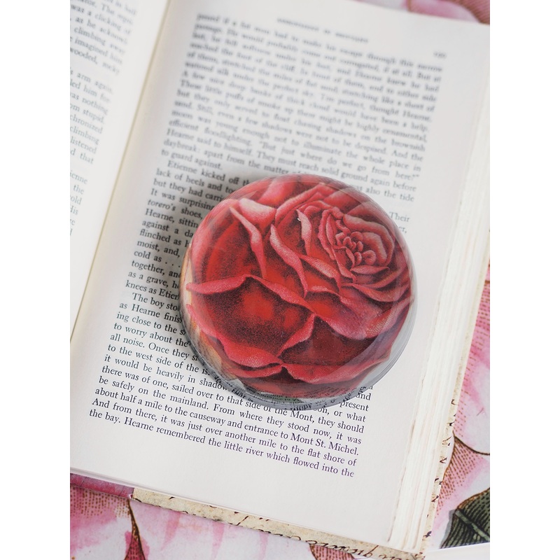 Red Rose Cut-out Dome Paperweight