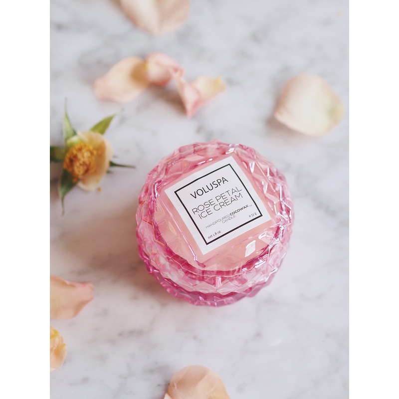 Rose Petal Ice Cream Macaron Candle