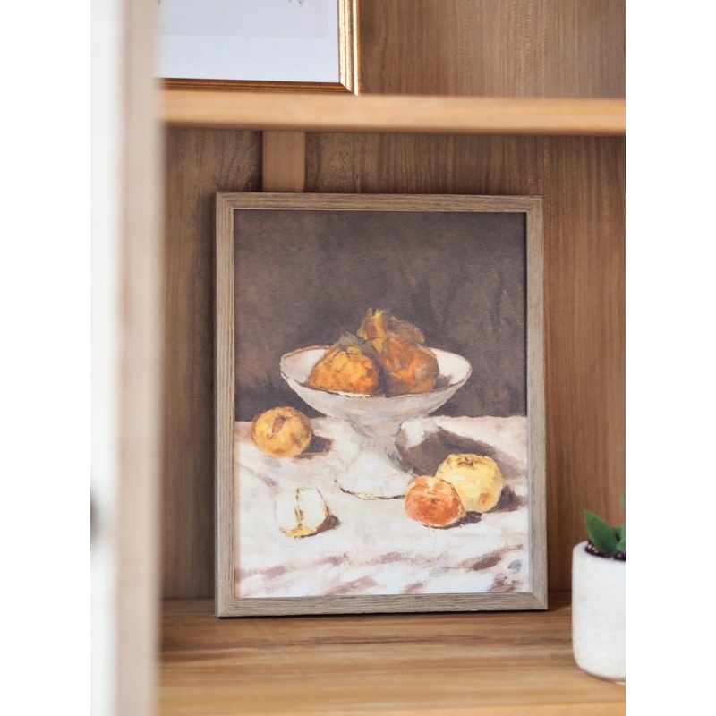 Still Life, Pears and Apples Framed Canvas Print | 11×14