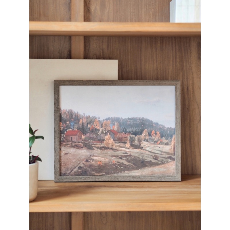 The Old Farm Framed Canvas Print | 11×14