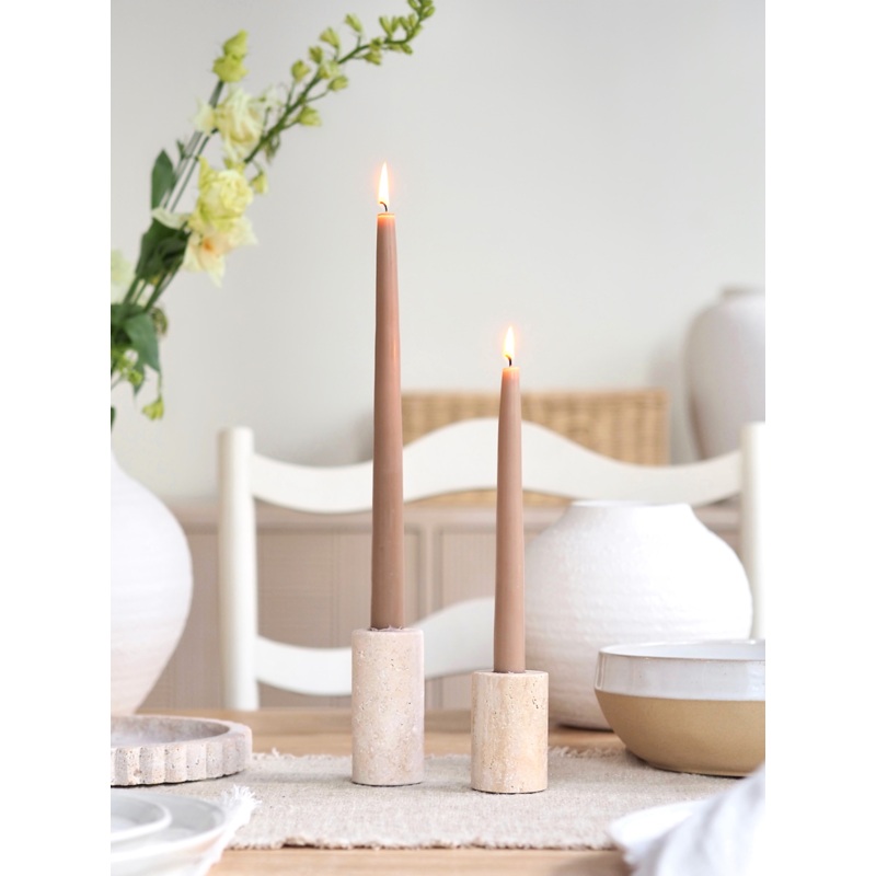 Ava Travertine Taper Holder