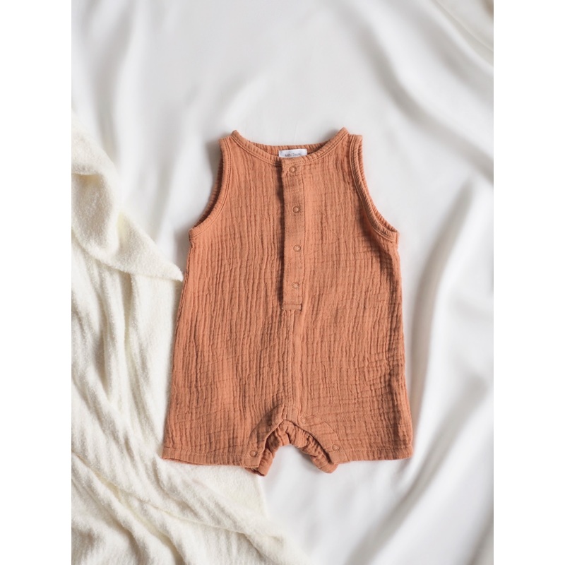 Camel Sleeveless Shortie Romper