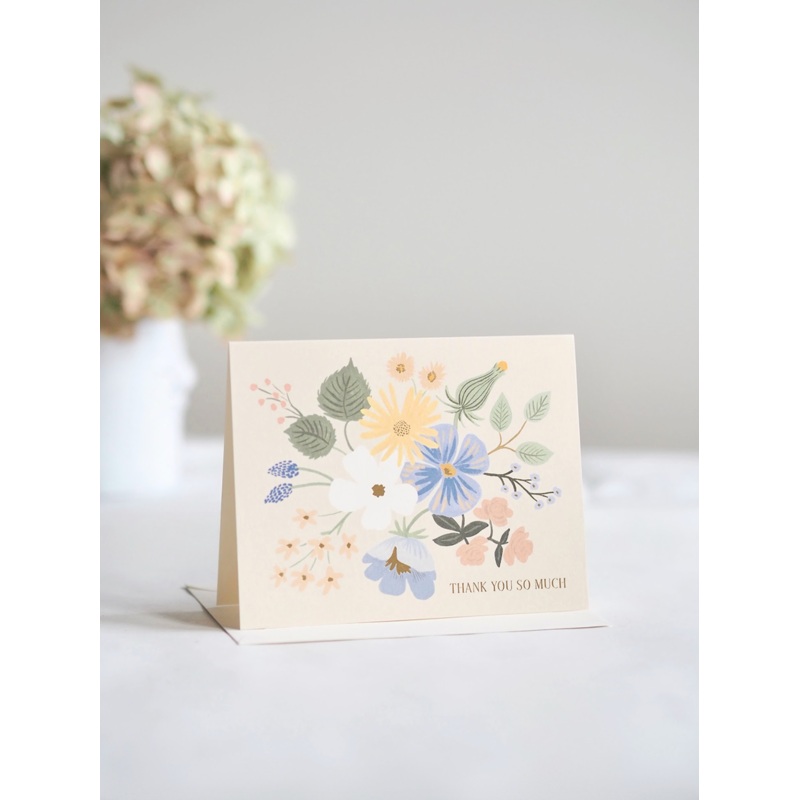 Garden Party Blue Thank You Card