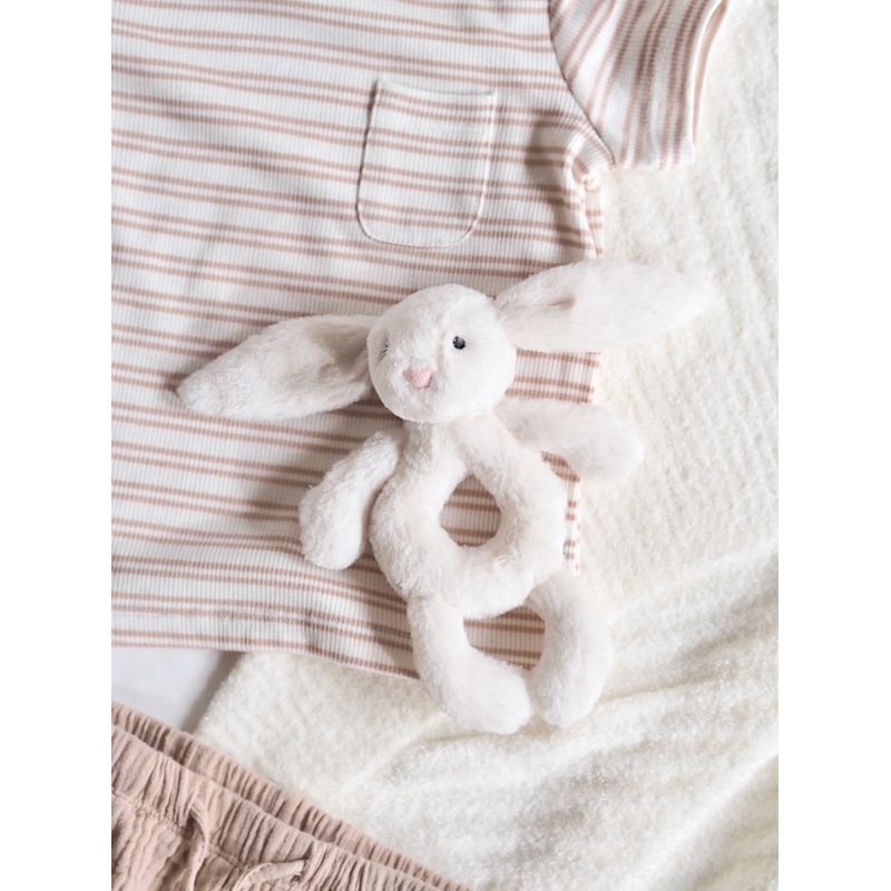 Jellycat Bashful Cream Bunny Ring Rattle